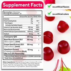 Beet Root Gummies – Beetroot Gummies with CoQ10, Grape Seed, Vitamin C, B12 &…