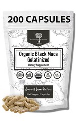 Organic Gelatinized Black Maca – 3X Stronger 200 200 Count (Pack of 1)