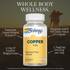 SOLARAY Copper Supplements – with Copper Bisglycinate 2Mg – Trace Minerals Suppl