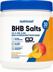 Nutricost BHB Salts Drink Mix (30 Servings, Peach Mango Flavored)