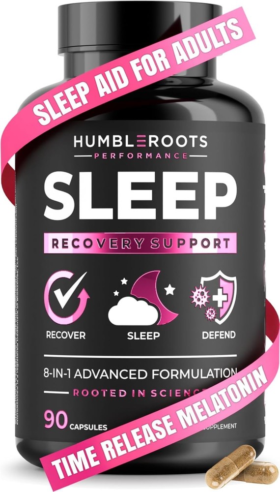 Sleep Aid for Adults 90 Capsules MicroActive Melatonin, Ashwagandha, L-Theanine