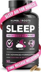 Sleep Aid for Adults 90 Capsules MicroActive Melatonin, Ashwagandha, L-Theanine