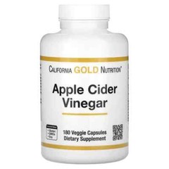 California Gold Nutrition Apple Cider Vinegar Non-GMO Non-Soy Veggie 180pcs NEW