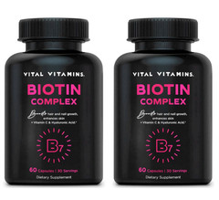 2X Biotin Complex Pills with Hyaluronic Acid MSM Collagen & Vitamin C – 120 Caps