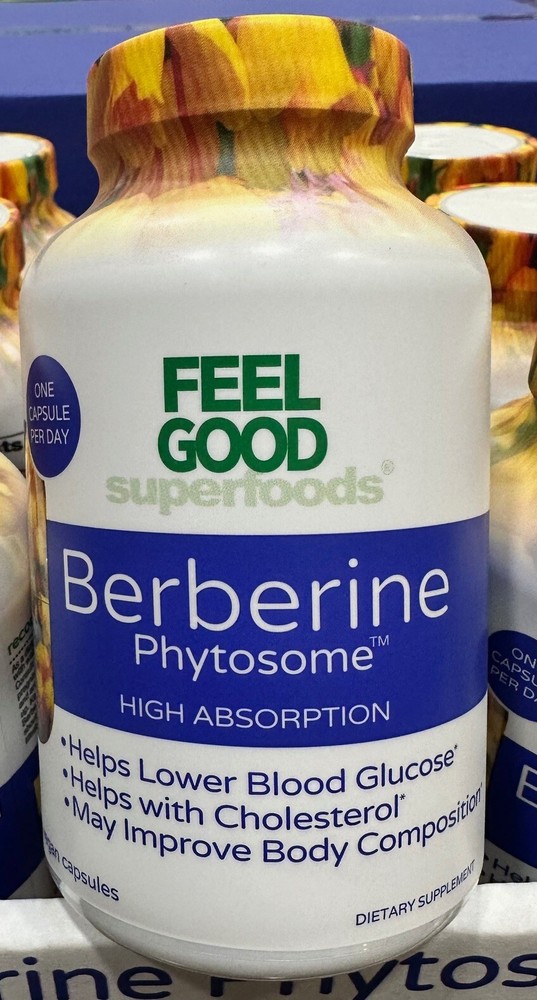 Feel Good Berberine Phytosome Better Absorptio Helps Lower Blood Glucose 120 Cap