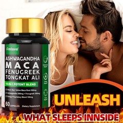 2x Black Maca Root Ashwagandha, Fenugreek Panax Ginseng Male Enhancing 120 caps