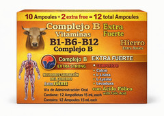 3en1 B Complex, Complejo B 1000 Shot | Multi-Vitamins,Calcium, L-Lysine