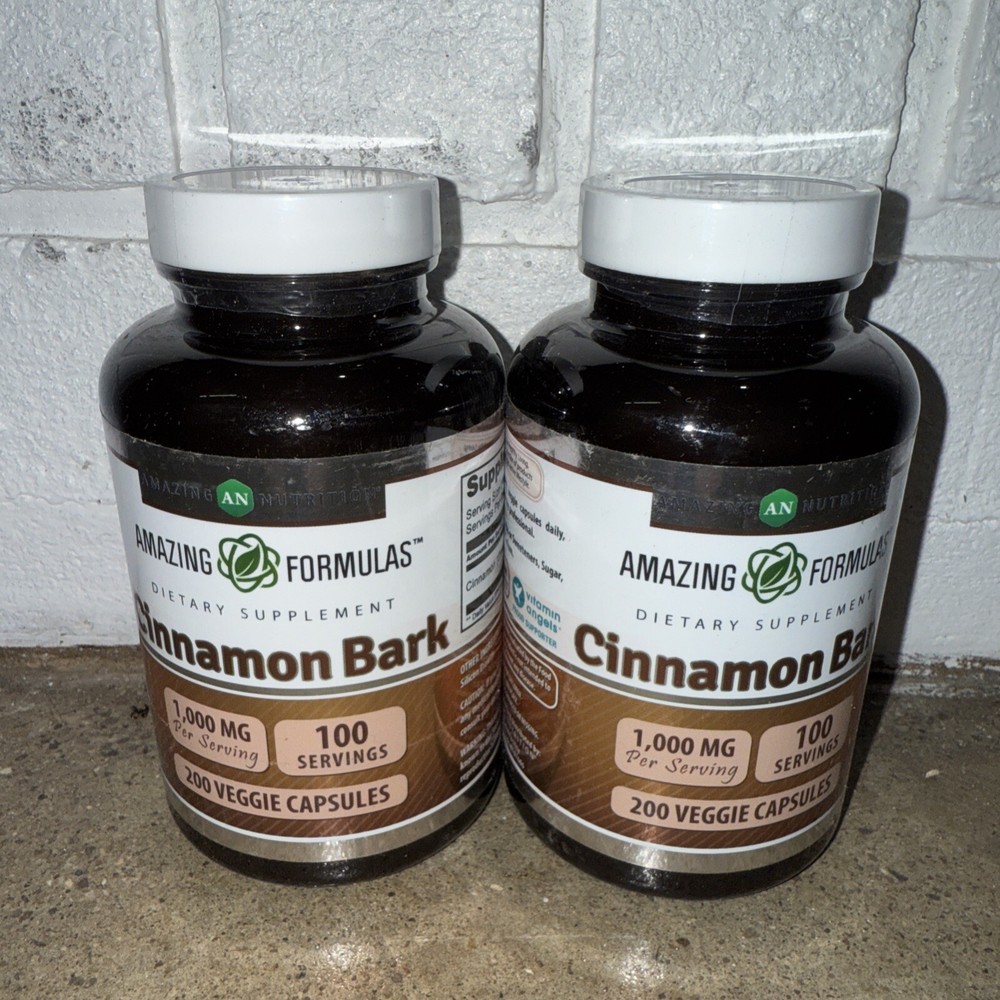 🔵 2 Amazing Formulas Cinnamon Bark| 1000 Mg | 200 Capsules Exp 07/2025