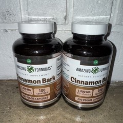 🔵 2 Amazing Formulas Cinnamon Bark| 1000 Mg | 200 Capsules Exp 07/2025