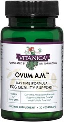 Vitanica Ovum A.M. Egg Quality Support – 30 Vegan Capsules – CoQ10 Resveratrol