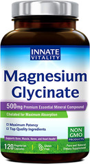 Innate Vitality Magnesium Glycinate 500mg, 70mg Elemental Magnesium 120 Veggie