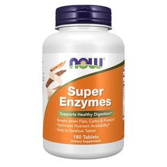 NOW Foods Supplements, Super Enzymes, 180 Count (Pack of 1), Tan W/Speckles