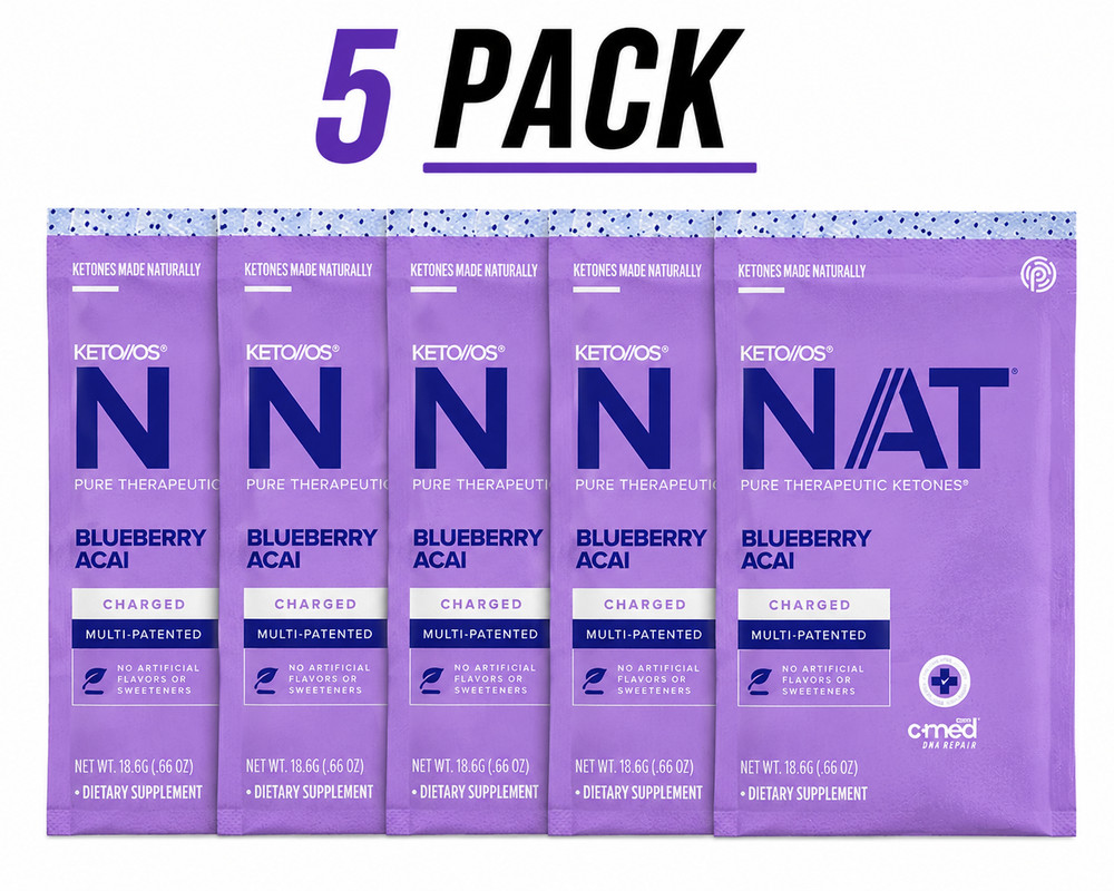 Pruvit BLUEBERRY ACAI Keto OS NAT Ketones Charged 5 Packets NEW Discontinued