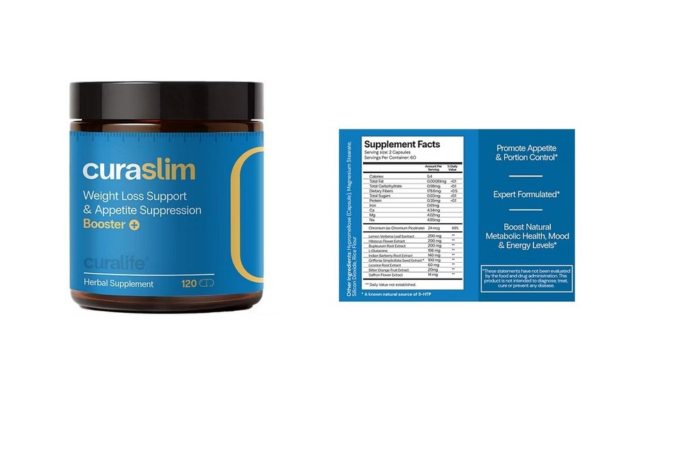 CuraSlim. . . 120 Capsules Apetite Suppressant . . 2027 – ships free