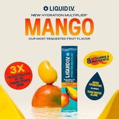 Liquid I.V. Hydration Multiplier Electrolyte Drink Mix Powder Mango – 5.6oz/10ct