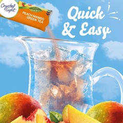 Crystal Light Peach Mango Green Tea Naturally Flavored Powdered Drink Mix, 60 ct