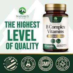 B Complex Vitamin Supplement 1000mcg – 3X Strength with Vitamin C & Folic Acid