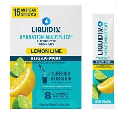 Liquid Iv, Lemon Lime Hydration Pouch, (Pack of 15)