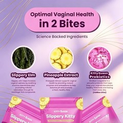 Kitty Queen Slippery Kitty,Feminine Probiotic,Moisture Gummies for Women’sHealth