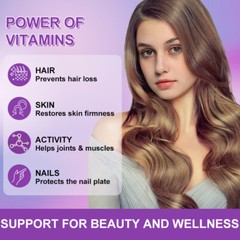 MENXI Vitamatic Biotin Gummies 10,000mcg for Hair Skin & Nails 60 Vegan 1 Bottle