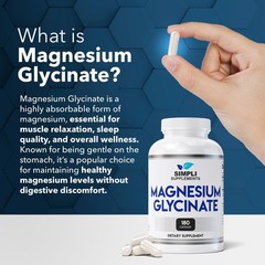 Magnesium Glycinate 400mg per Serving – High Absorption 180 Count (Pack of 1)
