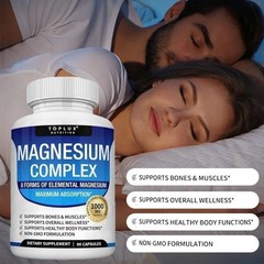 1Pack Toplux Nutrition Magnesium Complex 1000mg Supports 8 Elemental Magnesium