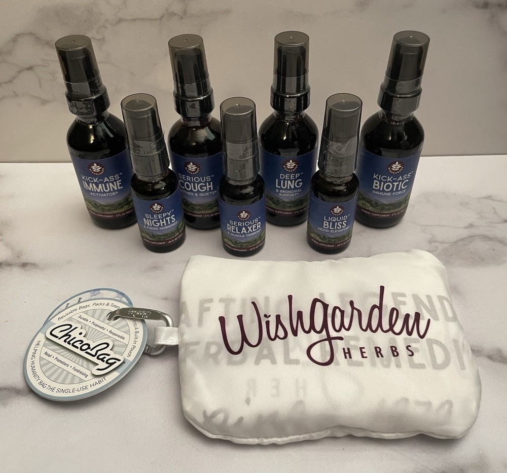 7 Wishgarden Herbs Herbal Supplements & Bag NEW