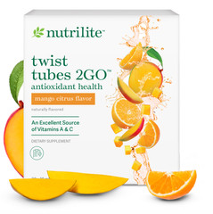 Nutrilite Twist Tubes 2GO ,20x 10ml. ANTIOXIDANT HEALTH vit. A & C mango citrus.