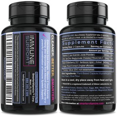 SMARTERVITAMINS – 3 PACK! Elderberry + Vitamin C + Ginger & Zinc Supplement