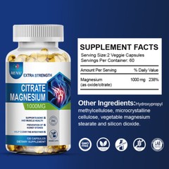 2Pack Magnesium Citrate Capsules 1000mg Per Serving -Highest Potency Capsules
