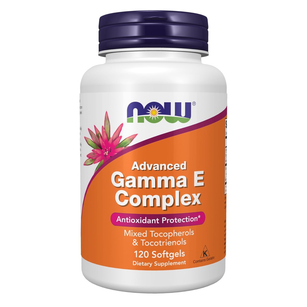 NOW Supplements, Advanced Gamma E Complex, Mixed 120 Count (Pack of 1), Brown
