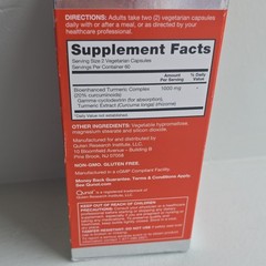 Qunol Extra Strength Turmeric Curcumin Complex 1000mg 120 Caps Gluten-Free 04/29