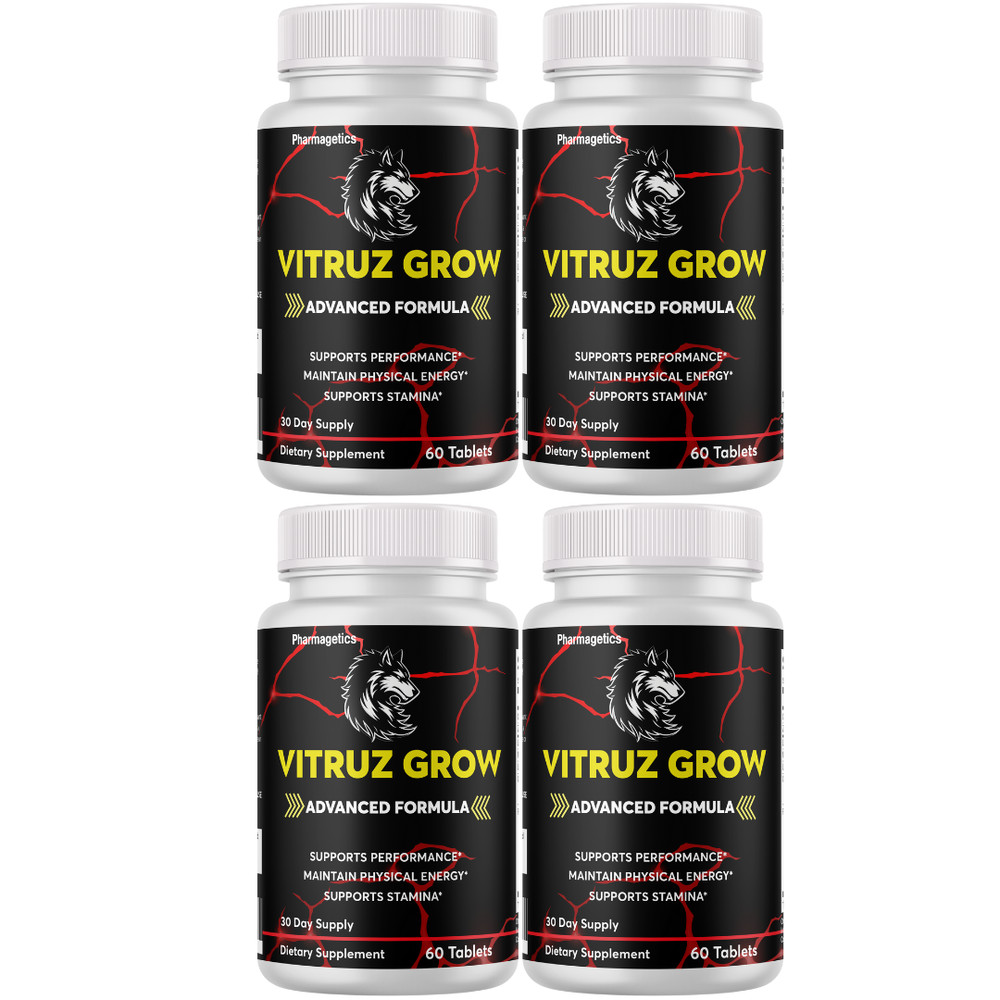 Vitruz Grow Male Performance Support, (4 Pack) Official Better Stamina Formula