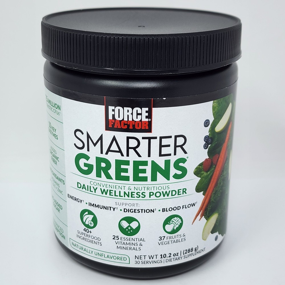 Force Factor Smarter Greens Daily Wellness Powder Unflavored 10.2 oz, 30 Serv.