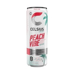 Essential Energy Peach Vibe Sparkling Drink, Sugar-Free & Keto-Friendly, 12-Pack