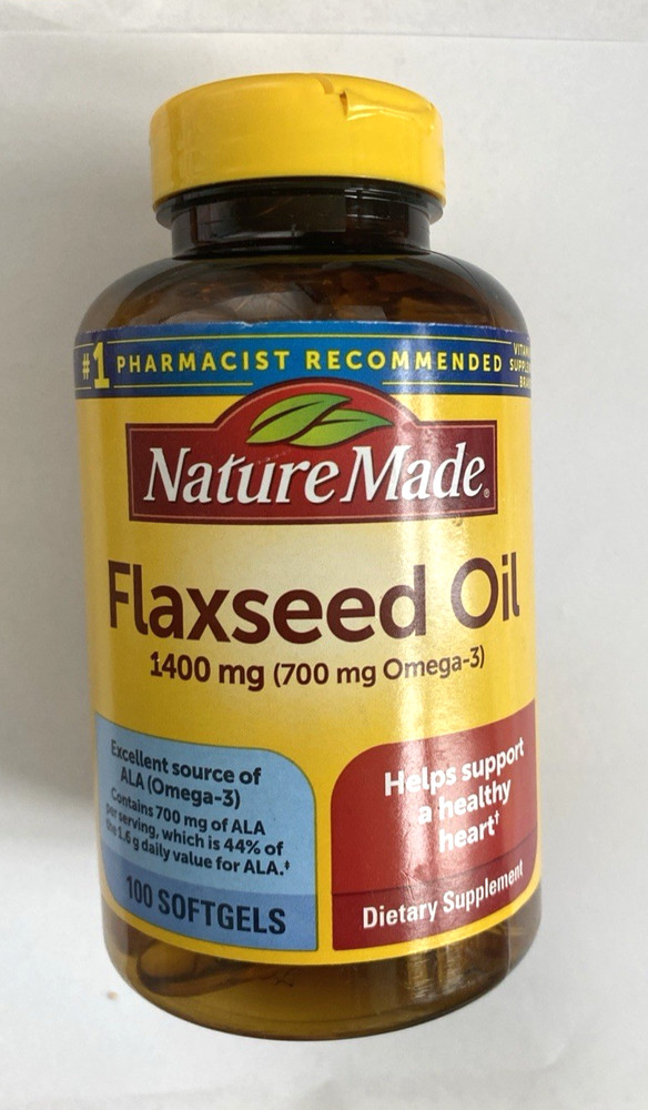 NATURE MADE FLAXSEED OIL 1400 mg 100 Softgels 11/2026 3 month supply