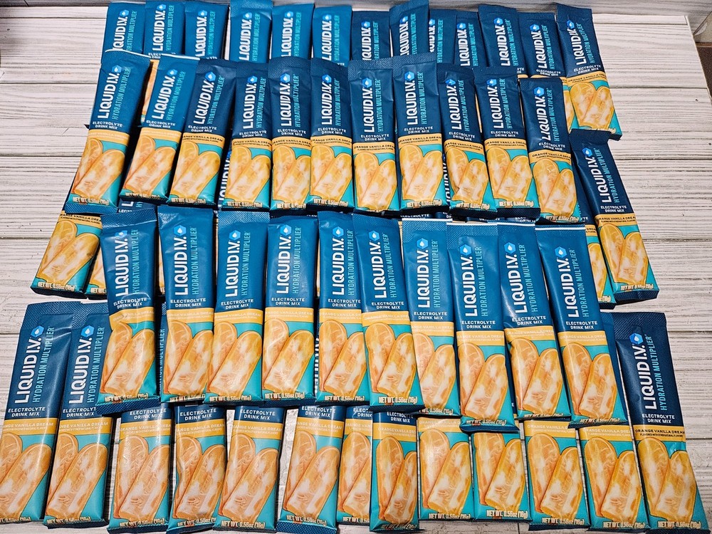 Liquid IV Hydration Orange Vanilla Dream Lot of 60 0.56 oz Stick Packs 6/2027