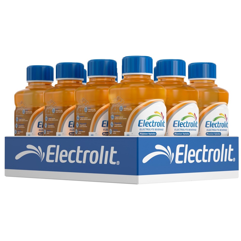, Electrolyte Beverage, Orange, 21 Fl Oz bottle (Pack of 12)