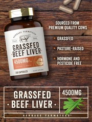 Carlyle Grass Fed Beef Liver Capsules | 4500mg | 250 250 Count (Pack of 1)