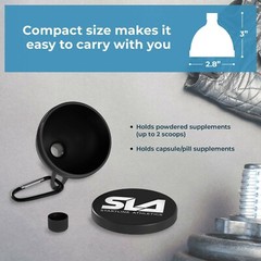 Protein funnel: 2-pack portable supplement holder, protein powder containers