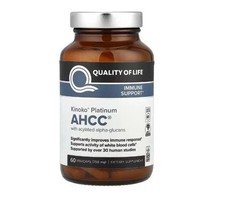 2PACK Quality of Life Labs, Kinoko Platinum AHCC, Immune Support,750 mg, 60 caps