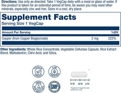 SOLARAY Copper Supplements – with Copper Bisglycinate 2Mg – Trace Minerals Suppl