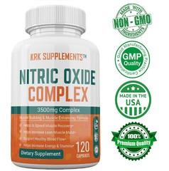 1 Nitric Oxide Complex 3500mg Muscle Pump Growth Pills L-Arginine AAKG