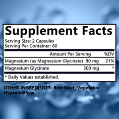 Magnesium Glycinate 500mg Supplement For Stress Calm Sleep Muscle 120 Pills
