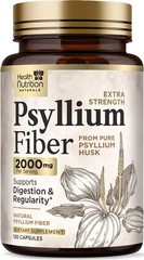 Psyllium Husk Capsules – Powder 2000 mg 120 Count (Pack of 1)