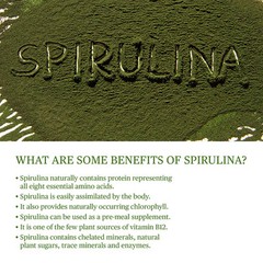 Natural Supplement – PURE SPIRULINA 500 Mg – Improves Digestion – 1 Bottle, 60 C