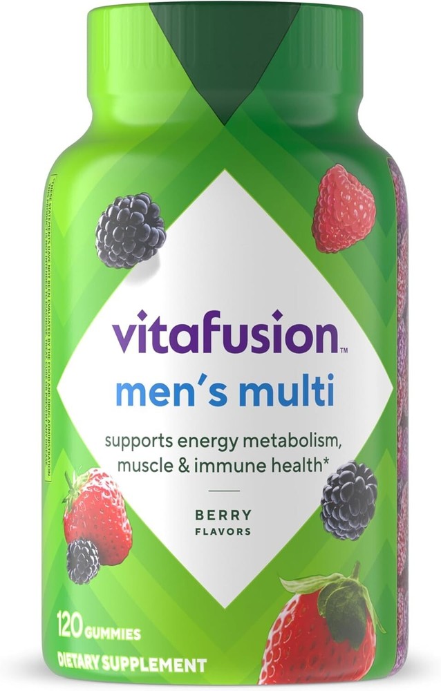 Adult Gummy Vitamins for Men, Berry Flavored Daily Multivitamins for Men 120 Ct