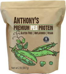 Anthony’S Premium Pea Protein, 2 Lb, Plant Based, Gluten Free, Unflavored, Vegan