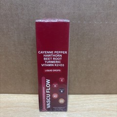 Vascu Flow Drops 60ml Cayenne Pepper Hawthorn Beet Root Turmeric Vitamin K2 &D3