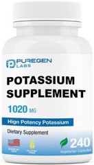 Puregen Labs Potassium Bicarbonate Supplement 1020 mg, 240 Vegetarian Caps
